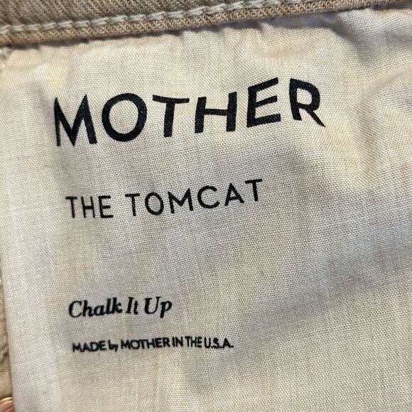 Mother The Tomcat Straight Leg Jeans Women’s 24 Lark Tan Khaki High Rise Button - Picture 6 of 15